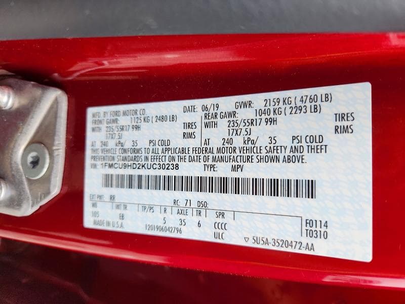 2019 FORD ESCAPE SEL 13
