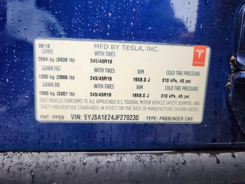 2018 TESLA MODEL S 12