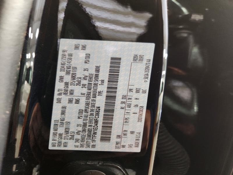 2021 FORD F150 SUPERCREW 12
