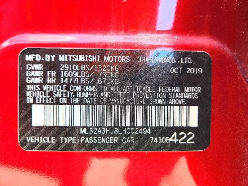 2020 MITSUBISHI MIRAGE ES 13