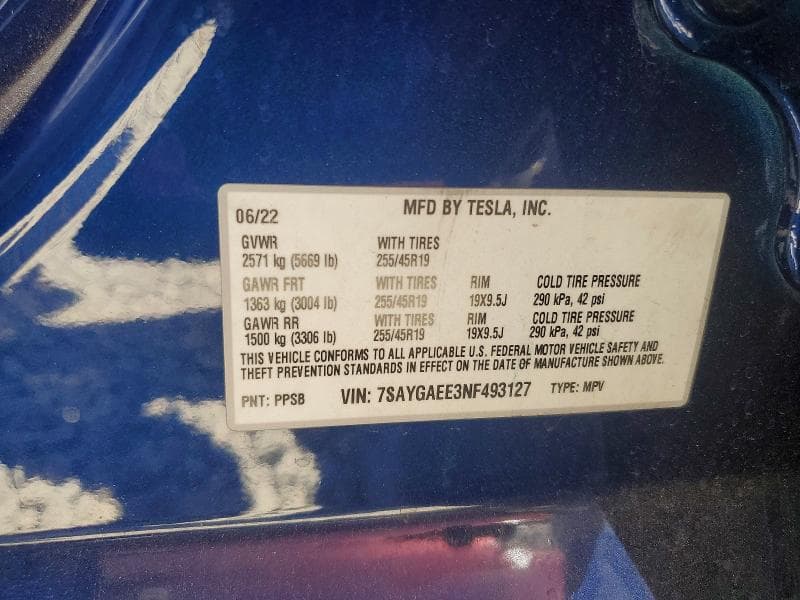 2022 TESLA MODEL Y 14