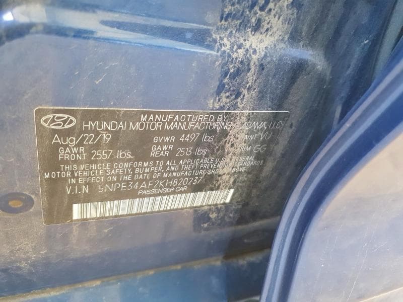 2019 HYUNDAI SONATA LIMITED 12