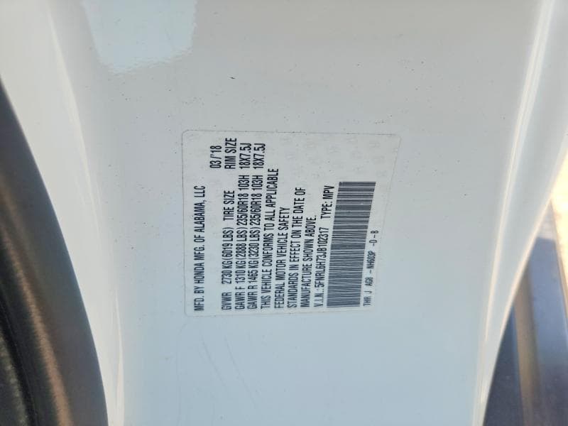 2018 HONDA ODYSSEY EXL 13