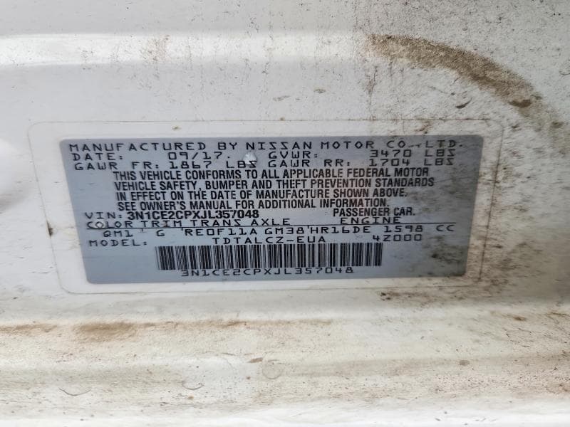 2018 NISSAN VERSA NOTE S 12