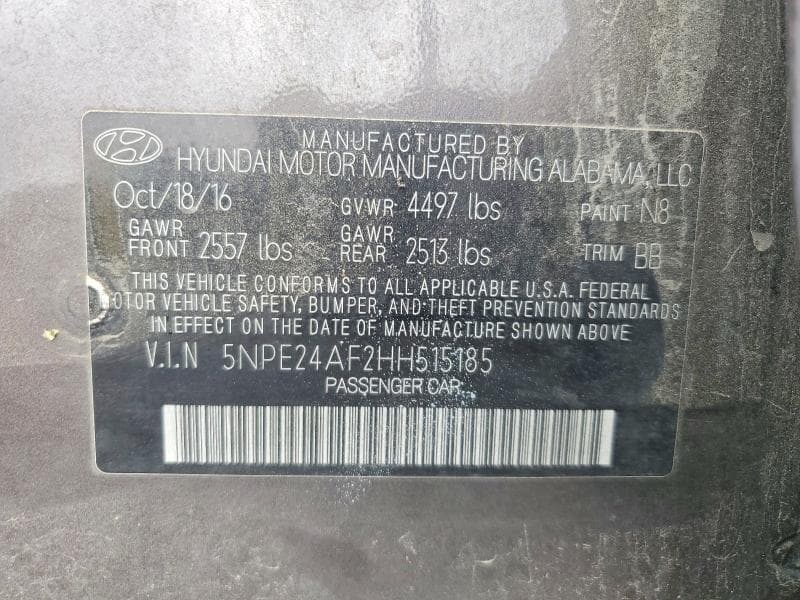 2017 HYUNDAI SONATA SE 12