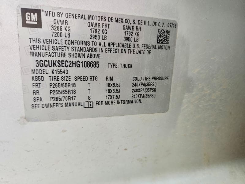 2017 CHEVROLET SILVERADO K1500 LTZ 13