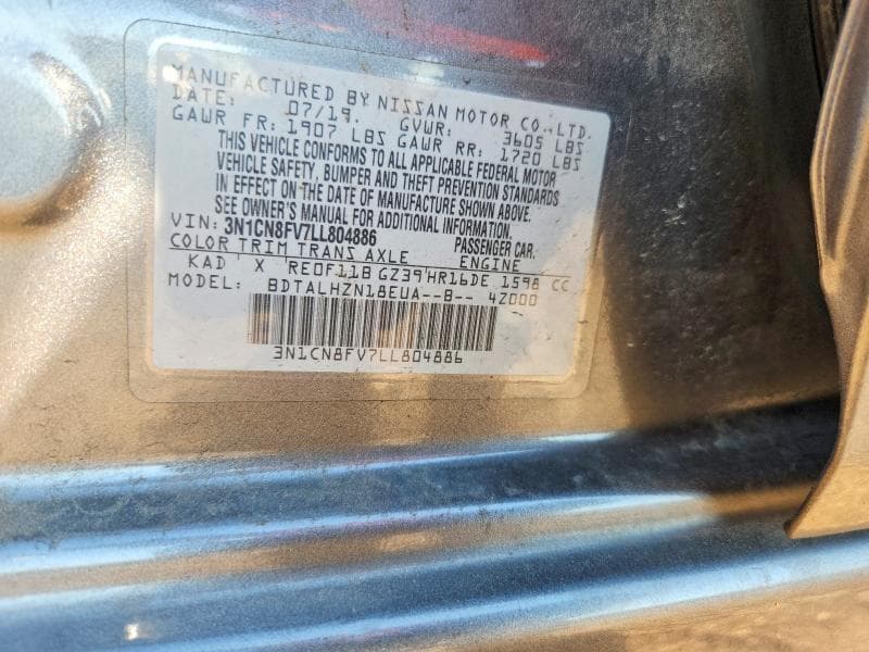 2020 NISSAN VERSA SR 12