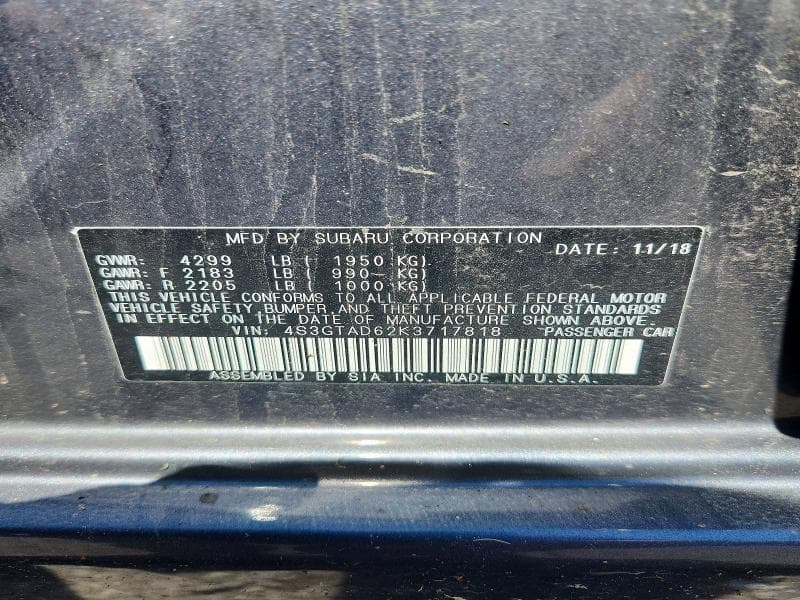 2019 SUBARU IMPREZA PREMIUM 12