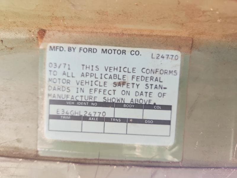 1971 FORD E-SERIES 13