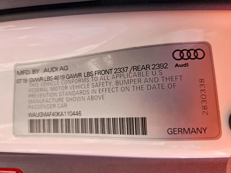 2019 AUDI A4 PREMIUM 13
