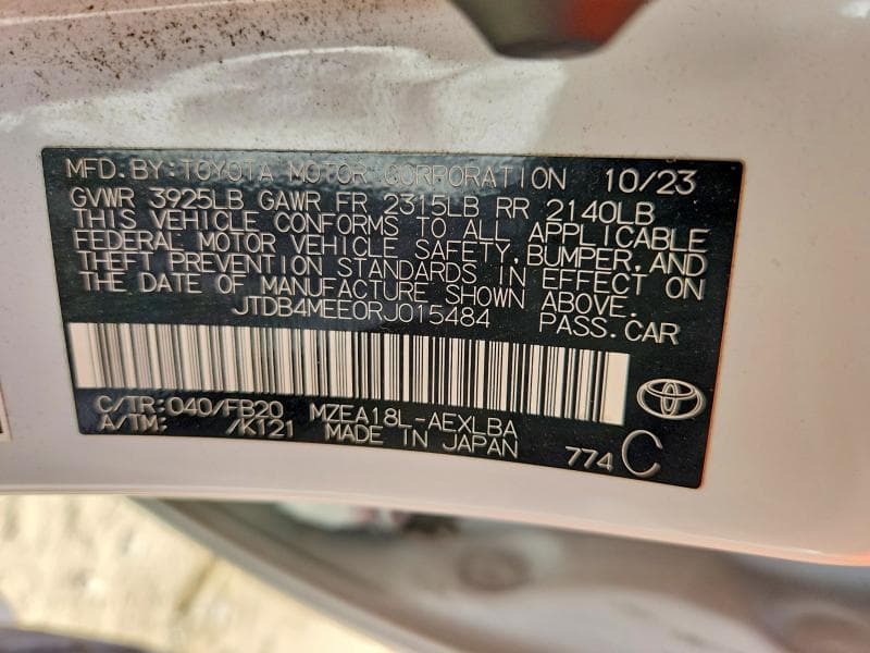 2024 TOYOTA COROLLA LE 13