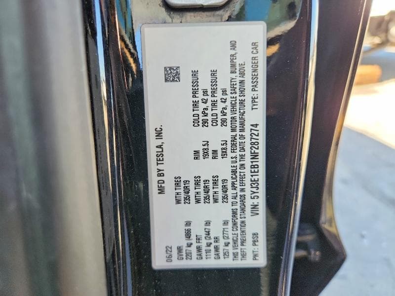 2022 TESLA MODEL 3 12
