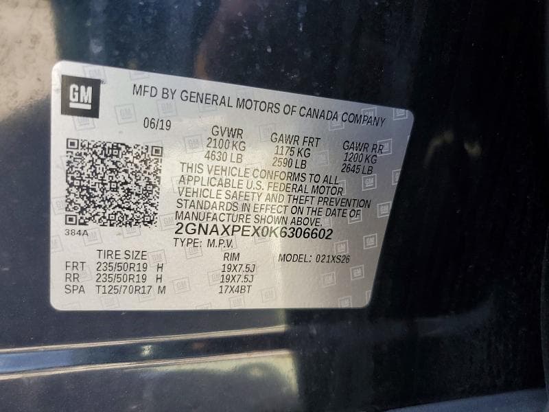2019 CHEVROLET EQUINOX PREMIER 14