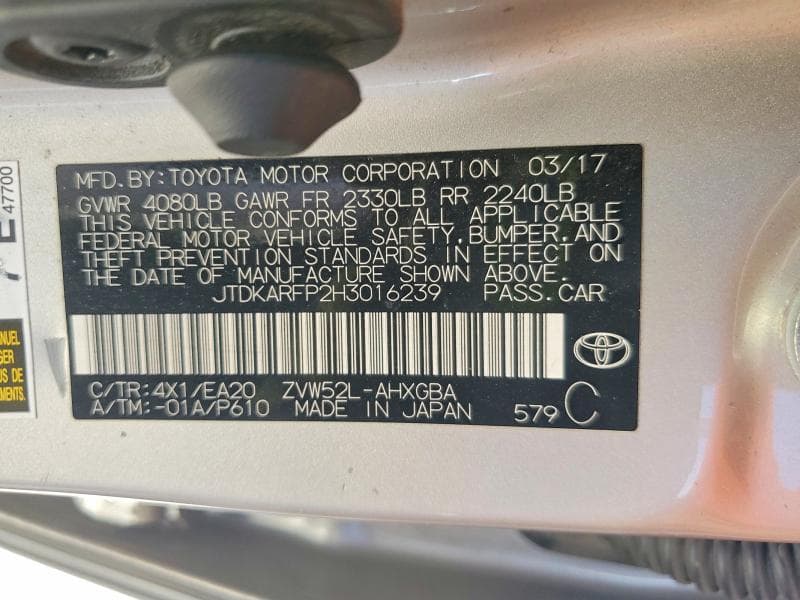 2017 TOYOTA PRIUS PRIME 13