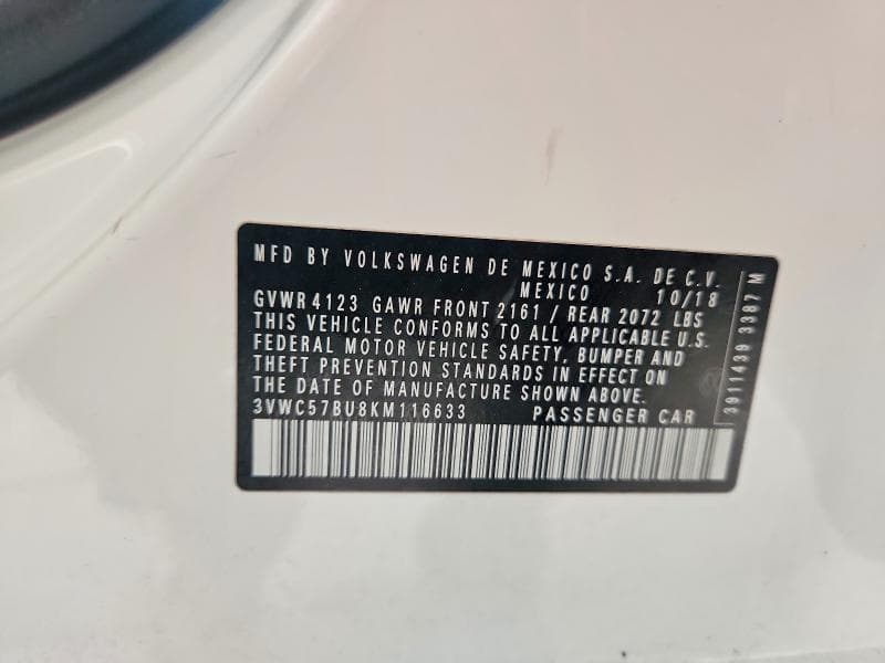 2019 VOLKSWAGEN JETTA S 12