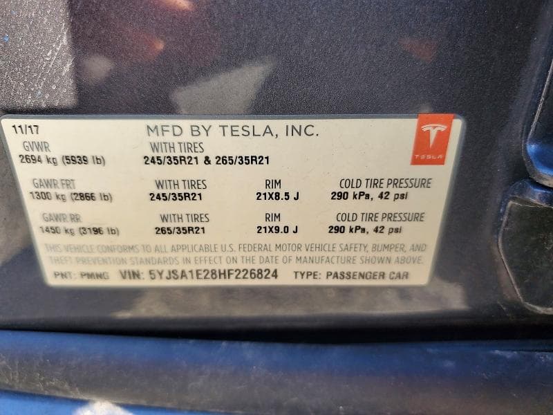 2017 TESLA MODEL S 13