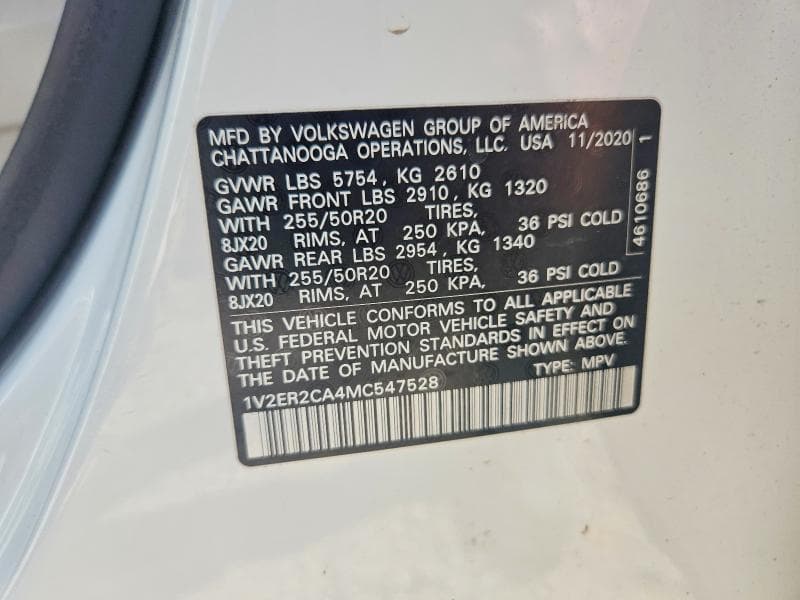 2021 VOLKSWAGEN ATLAS SEL 14