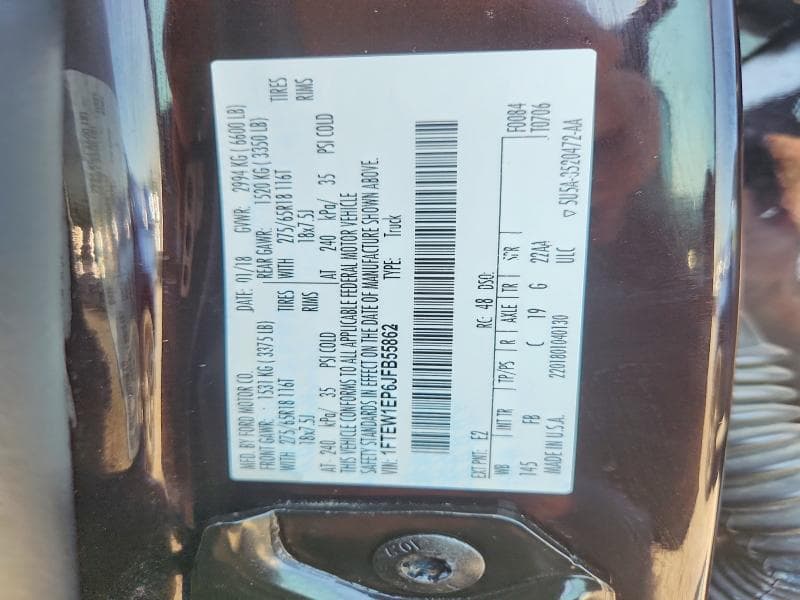 2018 FORD F150 SUPERCREW 12
