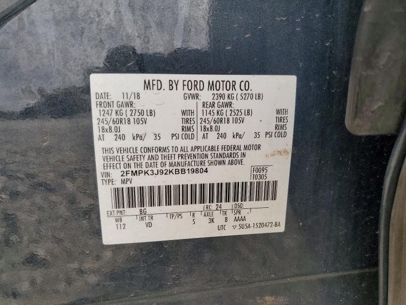 2019 FORD EDGE SEL 14