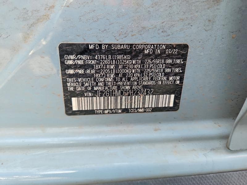 2023 SUBARU CROSSTREK LIMITED 13