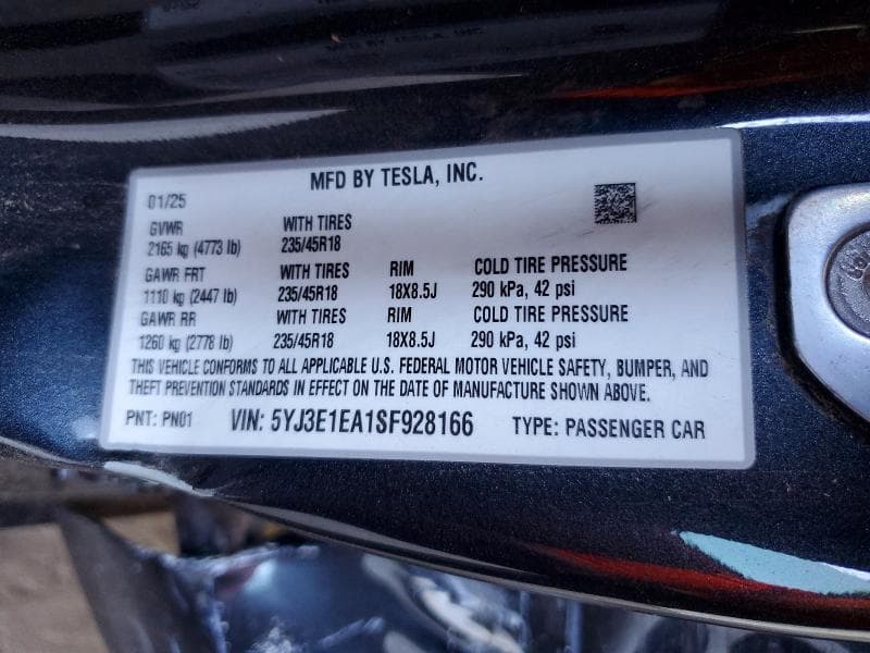 2025 TESLA MODEL 3 12