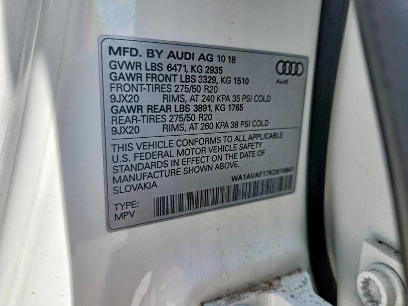 2019 AUDI Q8 PREMIUM 13