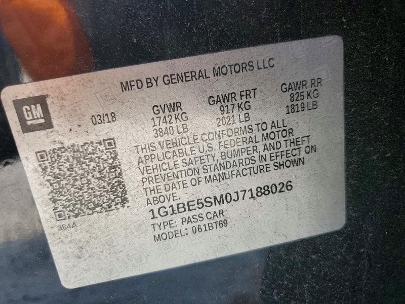 2018 CHEVROLET CRUZE LT 12