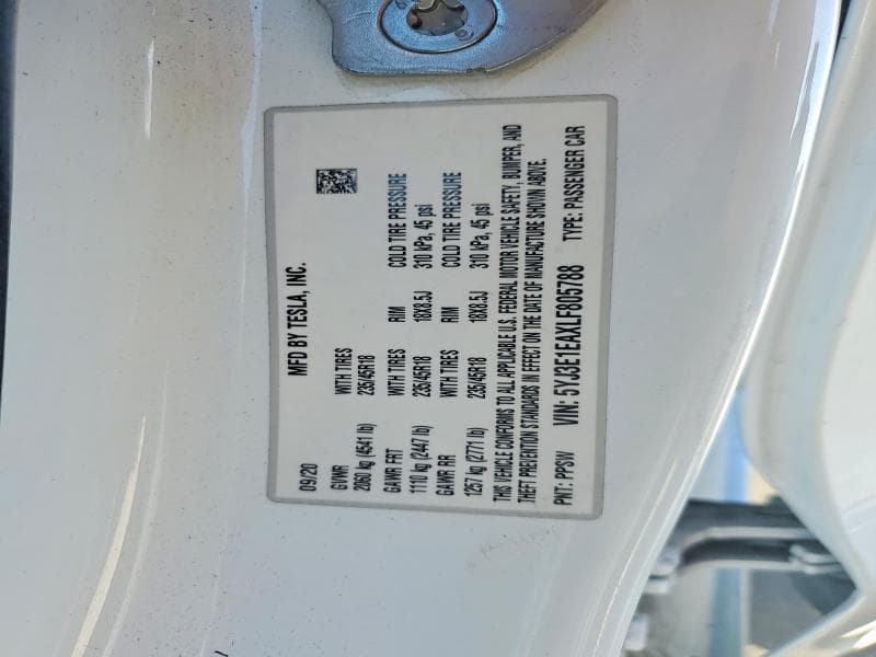 2020 TESLA MODEL 3 12