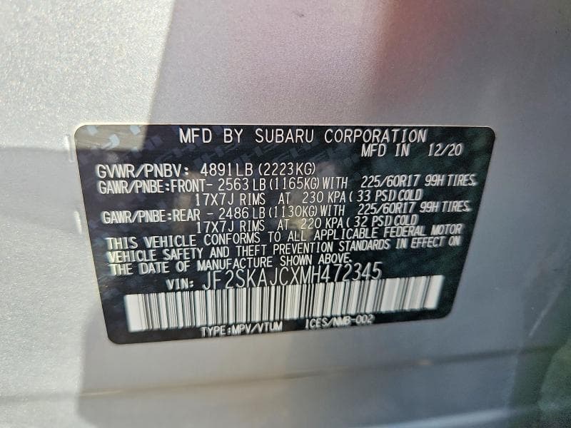 2021 SUBARU FORESTER PREMIUM 13