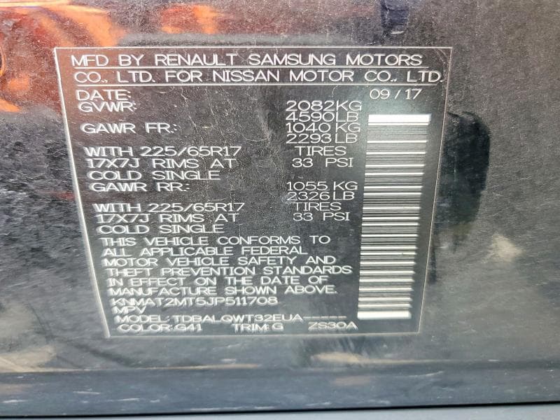 2018 NISSAN ROGUE SV 13