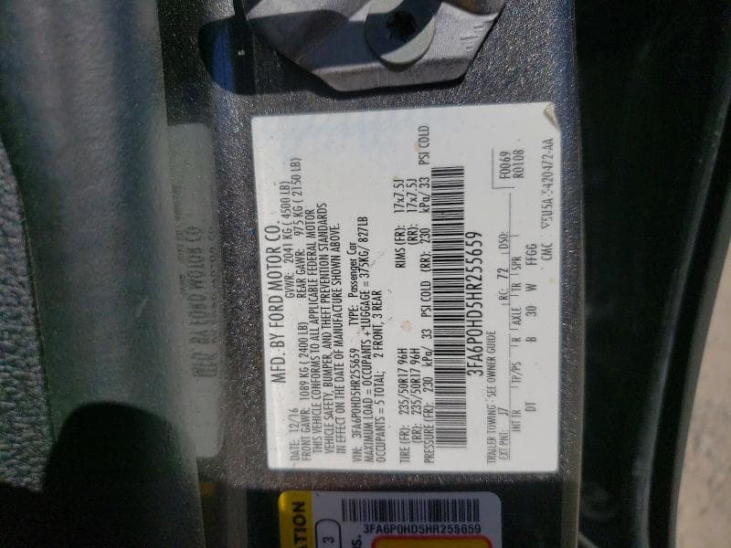2017 FORD FUSION SE 13