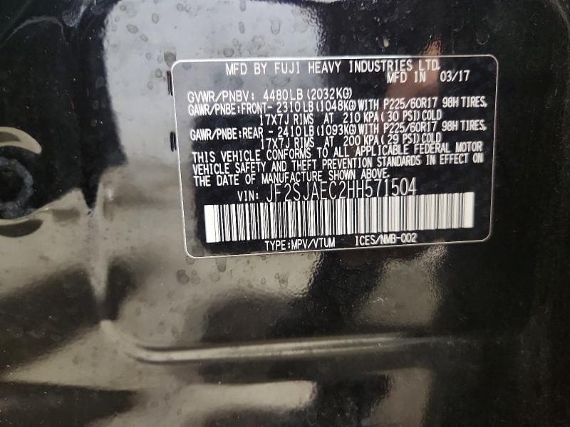 2017 SUBARU FORESTER 2.5I PREMIUM 14