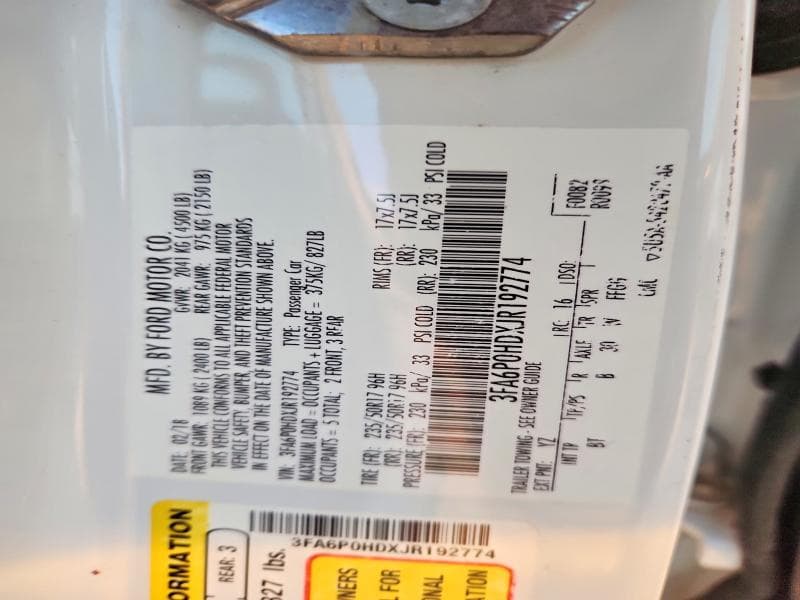 2018 FORD FUSION SE 12