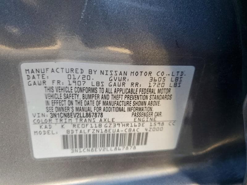 2020 NISSAN VERSA SV 12