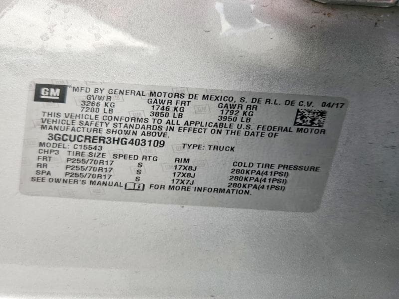 2017 CHEVROLET SILVERADO C1500 LT 12