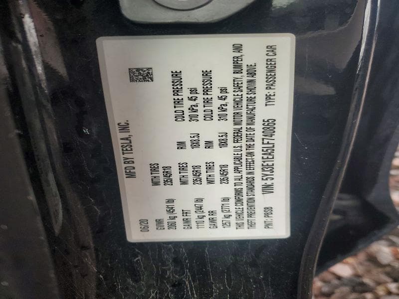 2020 TESLA MODEL 3 12
