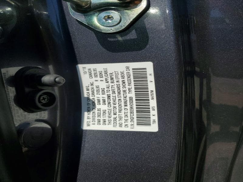 2019 HONDA CIVIC EX 12