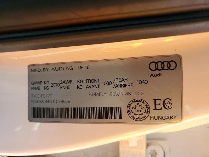 2018 AUDI A3 PREMIUM 12