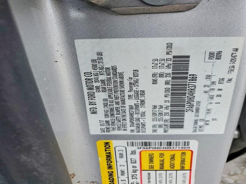 2017 FORD FUSION SE 13