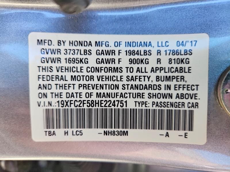 2017 HONDA CIVIC LX 12