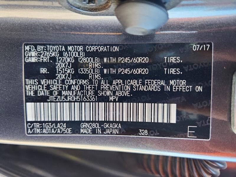 2017 TOYOTA 4RUNNER LIMITED 13