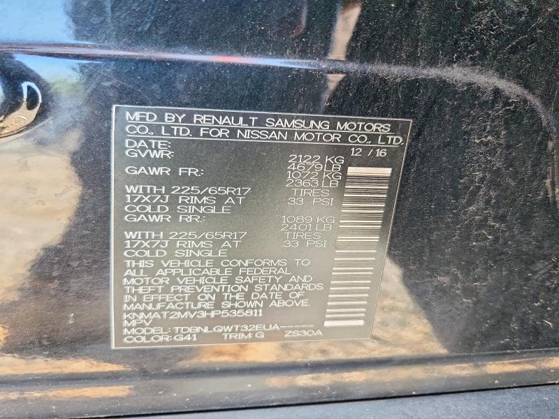 2017 NISSAN ROGUE SV 13