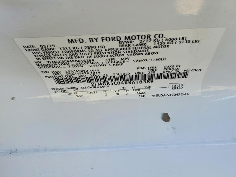 2019 FORD FLEX SEL 13