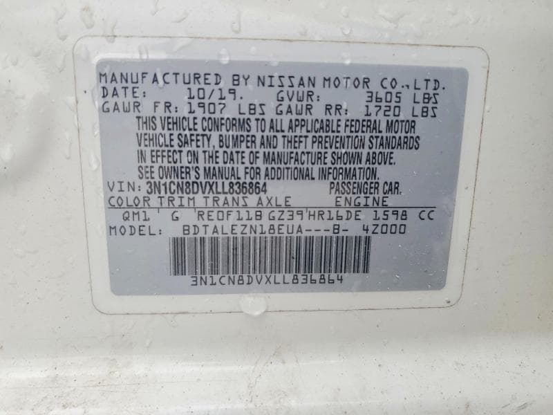 2020 NISSAN VERSA S 12