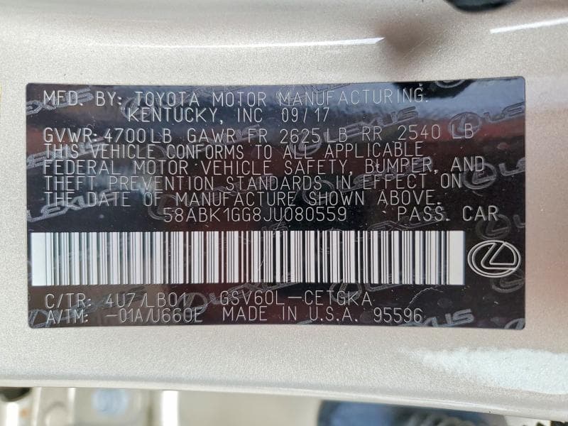 2018 LEXUS ES 350 13