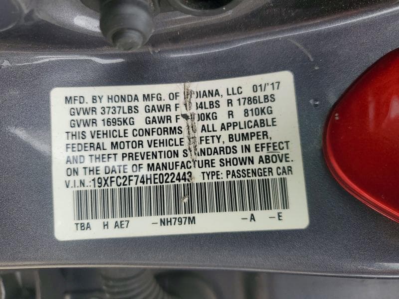 2017 HONDA CIVIC EX 13