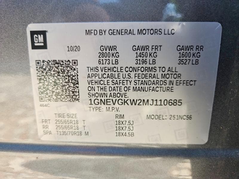 2021 CHEVROLET TRAVERSE LT 13