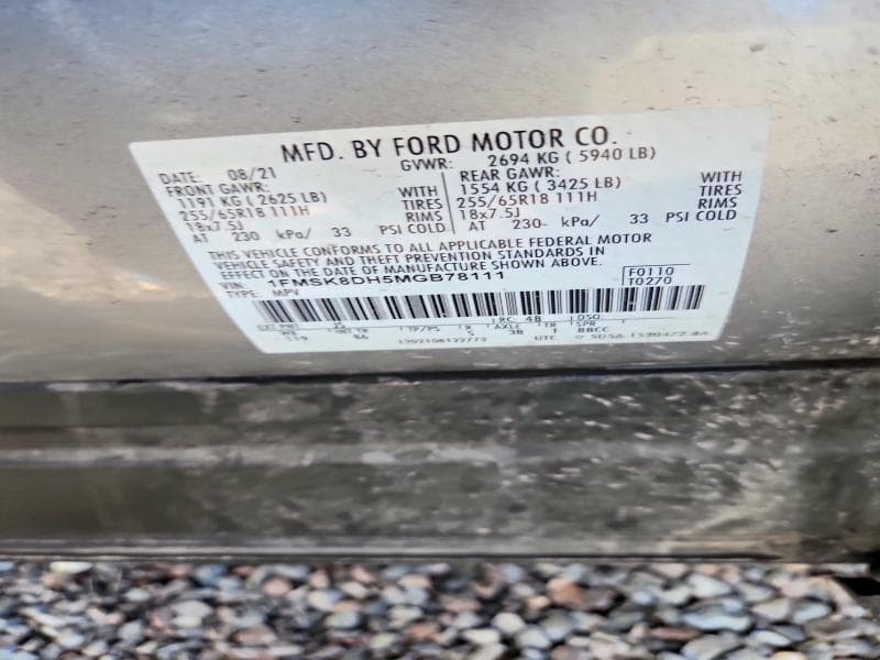 2021 FORD EXPLORER XLT 14