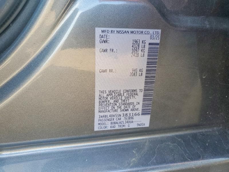 2025 NISSAN ALTIMA SV 12
