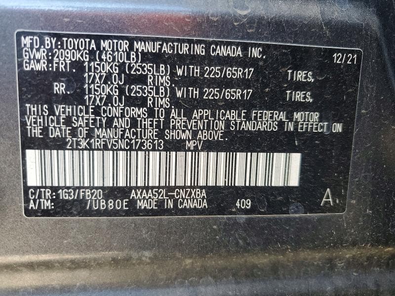 2022 TOYOTA RAV4 LE 14